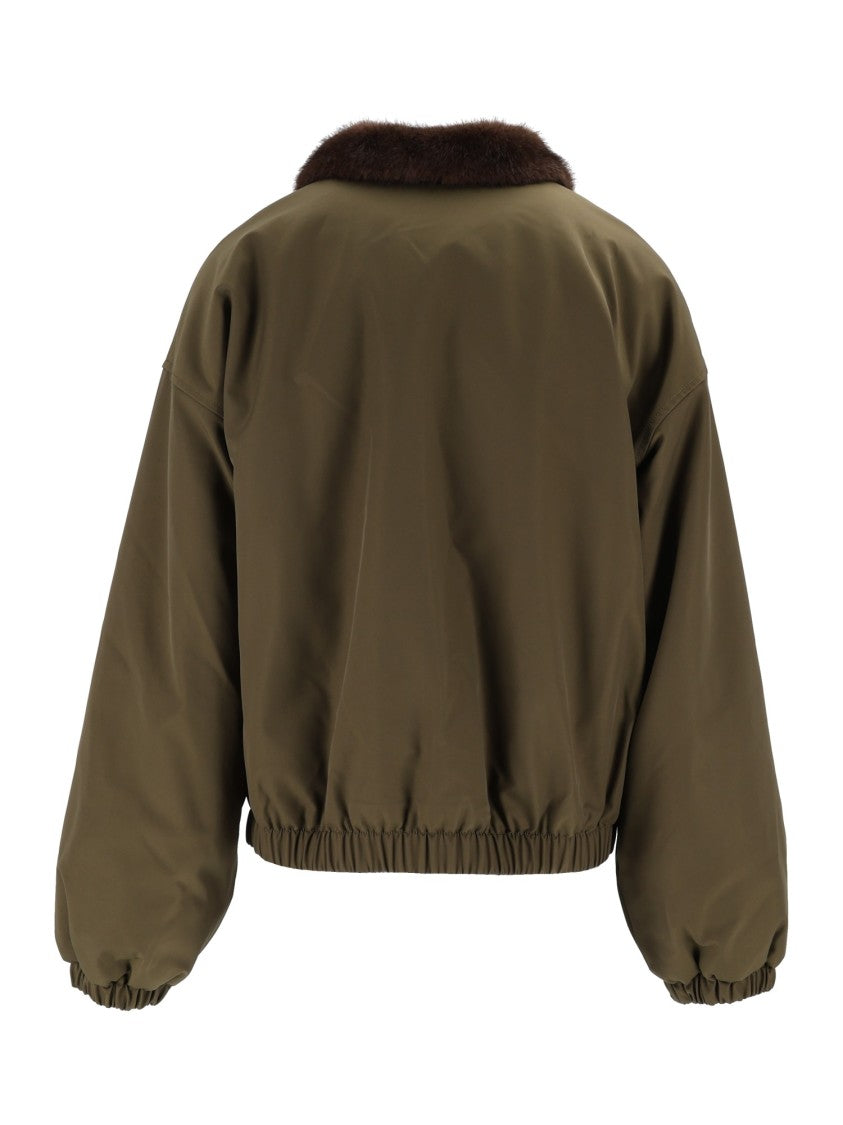 Eleh Cropped Boxy Fur Collar Military Jacket