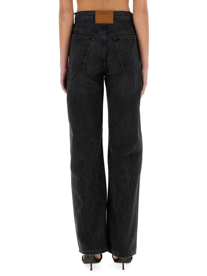 T By Alexander Wang Wide-Leg Cut-Out Denim Jeans