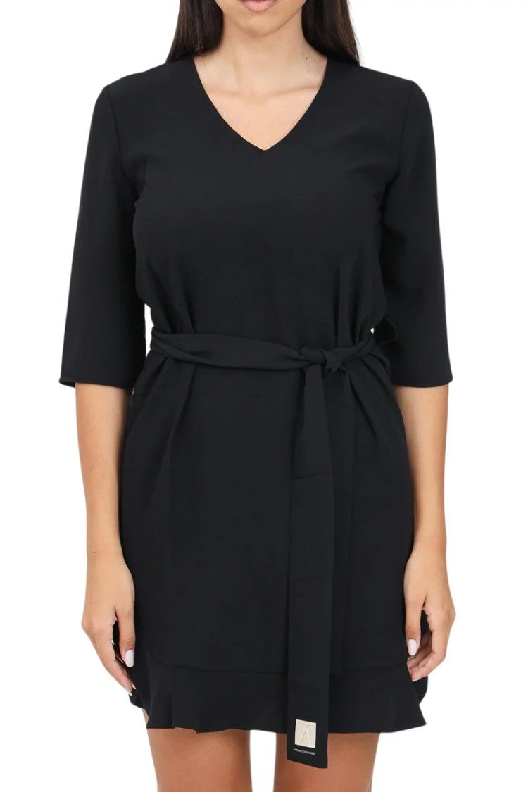Armani Exchange Black Polyester Women's A-Line Dress