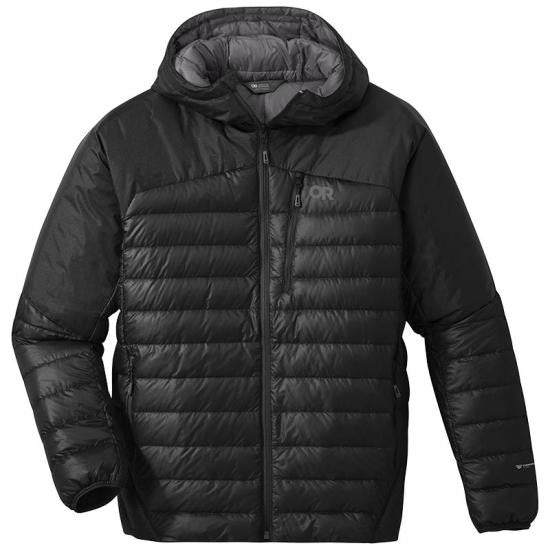 Outdoor Research Hooded Padded Jacket With Quilted Design And Front Zipper