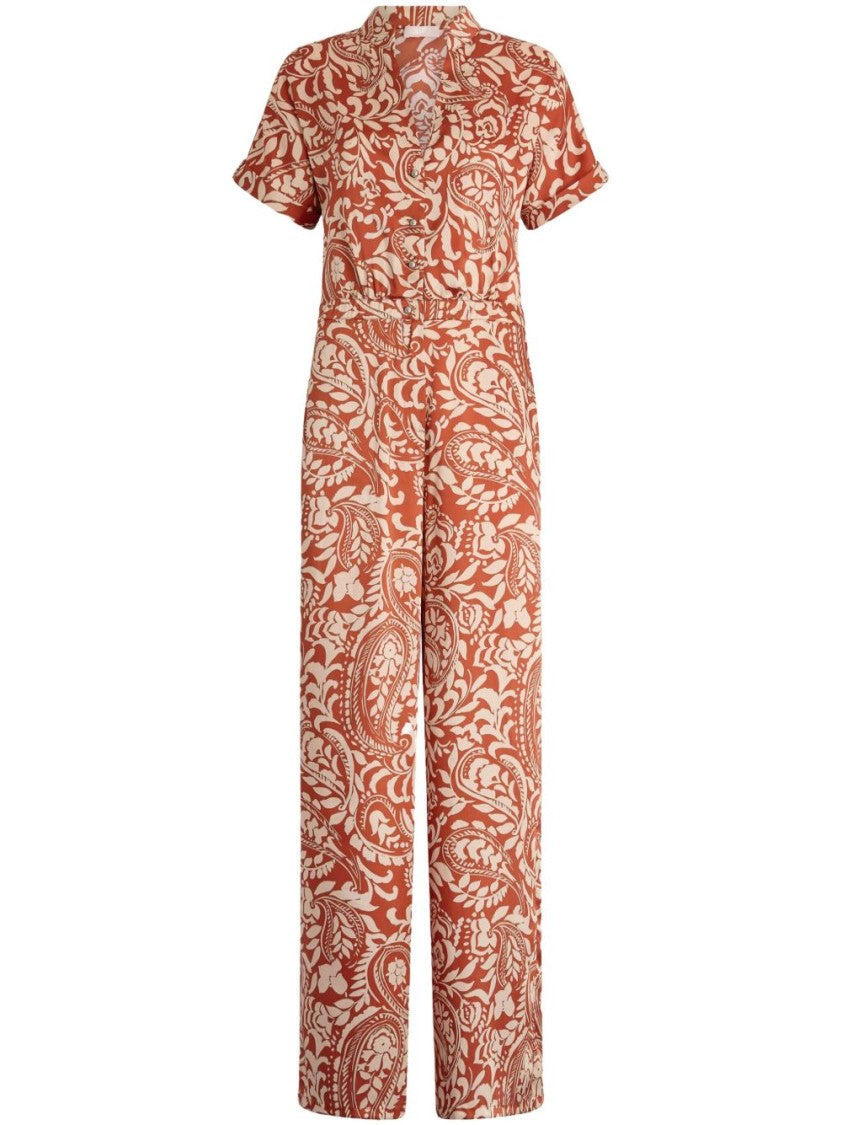 Liu Jo Relaxed Fit Brown Trousers With Paisley Print