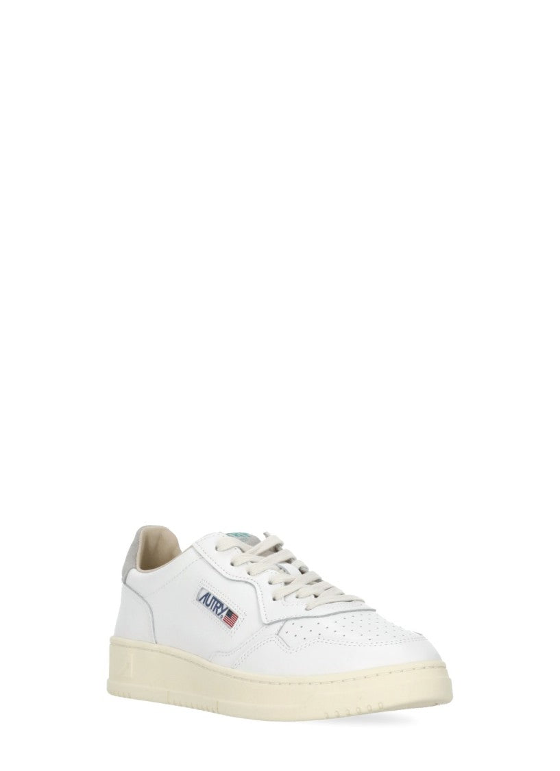 Autry White Medalist Low Suede Upper Sneakers