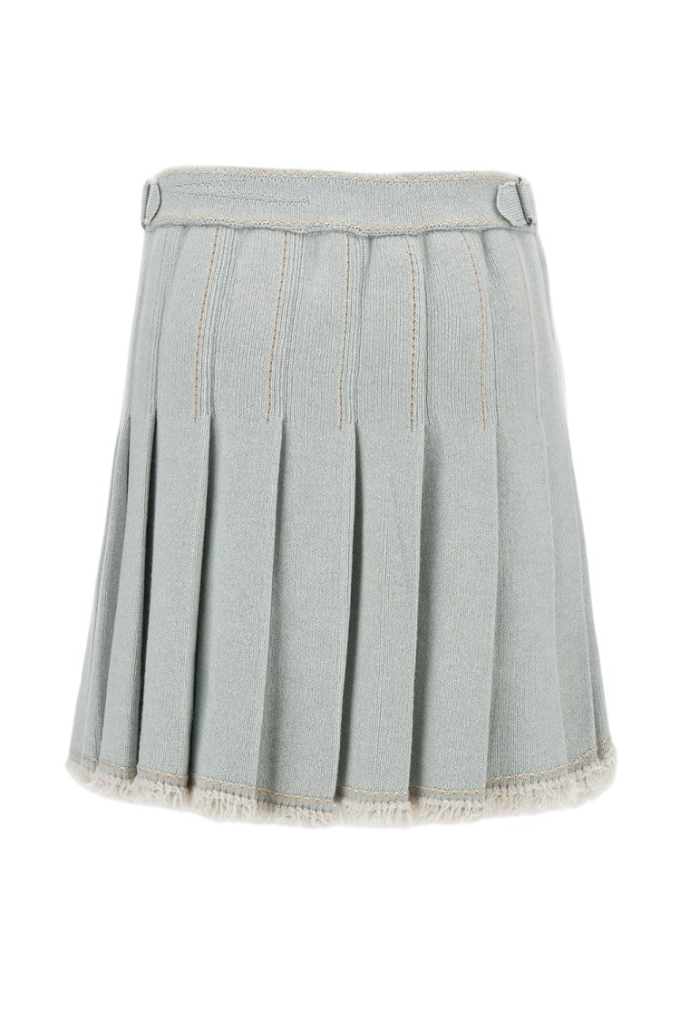 Barrie Pleated Skirt With Buckled Waistband And Textured Finish