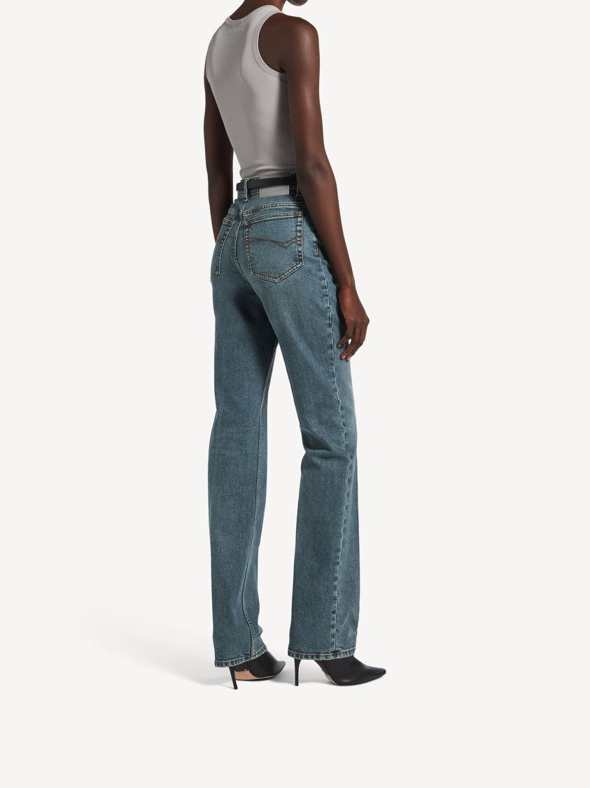 Balenciaga Medium Blue High Waist Slim Jeans