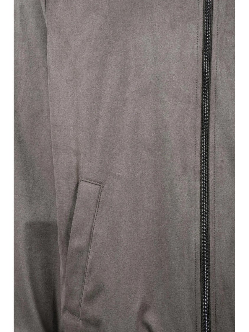 Herno Resort Eco-Friendly Grey Zip Jacket With Ribbed Details