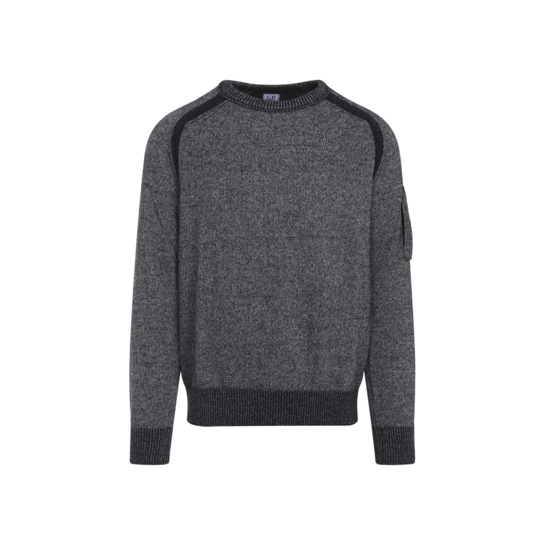 C.P. Company Textured Knit Sweater With Circular Lens Pocket