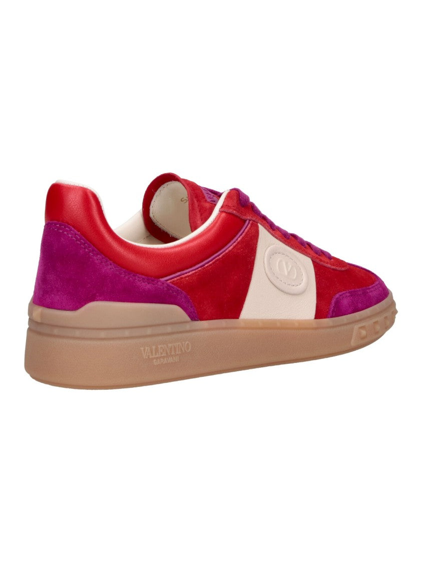 Valentino Garavani Red Upvillage Calfskin Leather Sneakers