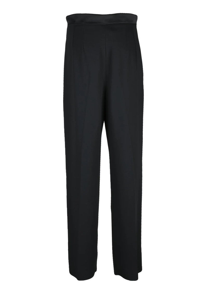 Marella Art.365 Wide-Leg Black Pants With High Waist And Pleated Detail