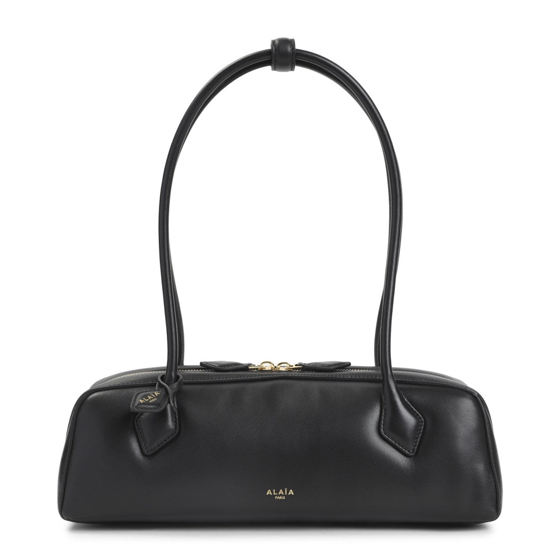 Alaïa Rectangular Black Lamb Leather Shoulder Bag With Gold Hardware