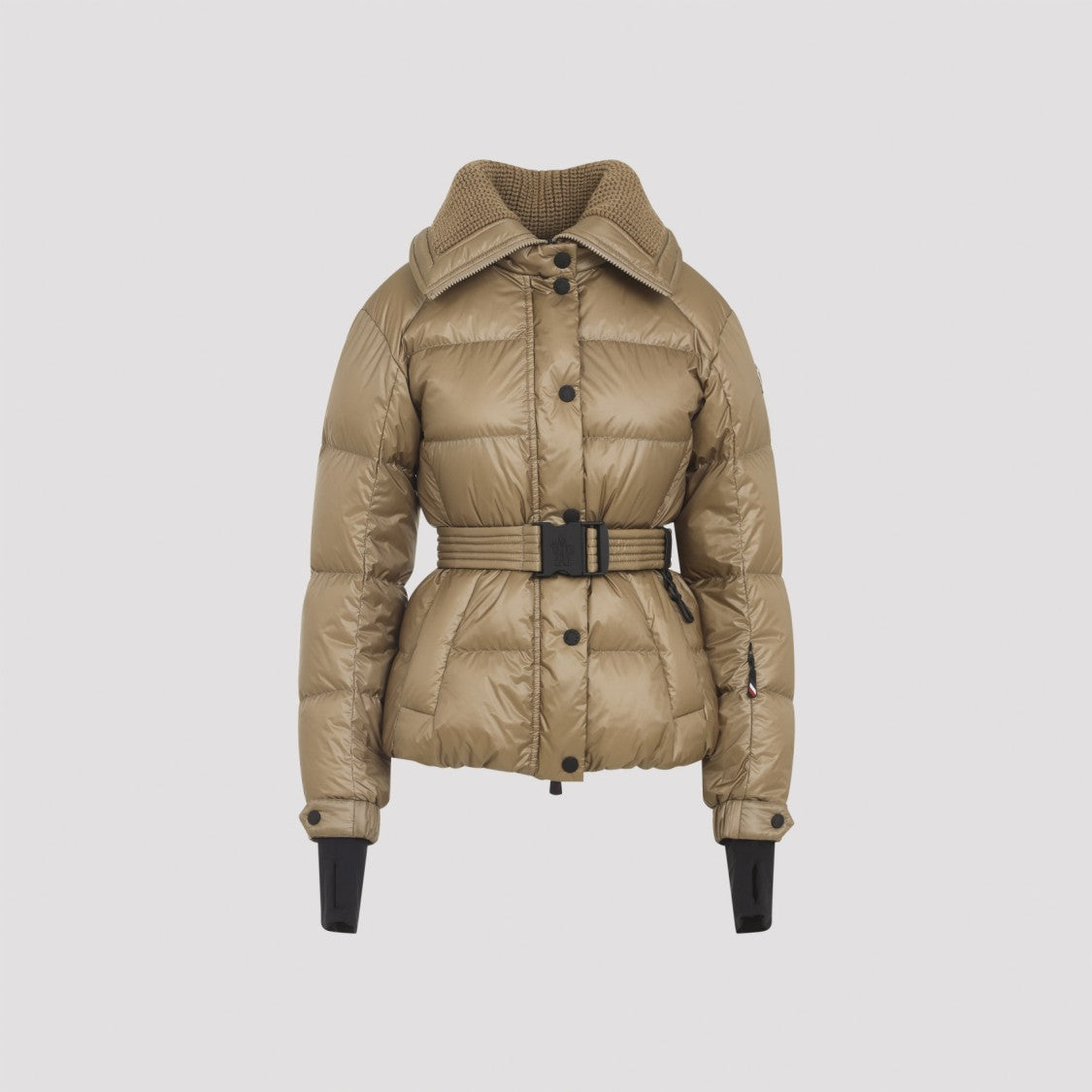 Moncler Grenoble Camel Padded Bataillouse Jacket With Adjustable Waist