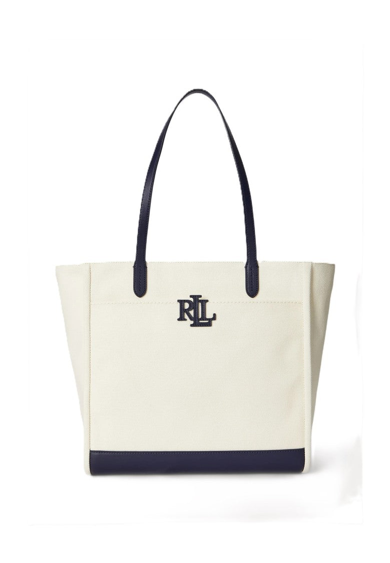 Lauren Ralph Lauren Khaki Beige Cmryn Large Cotton Tote