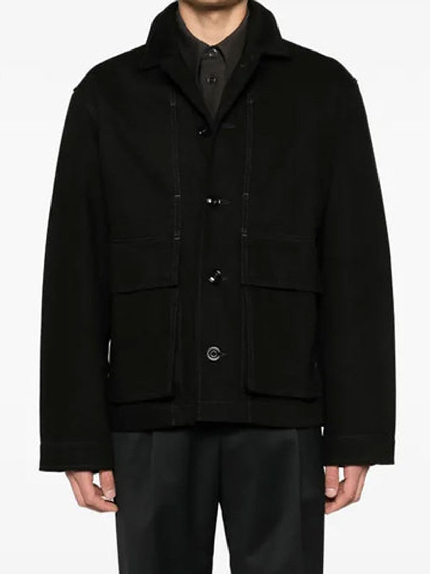 Lemaire Contemporary Boxy Jacket With Classic Collar