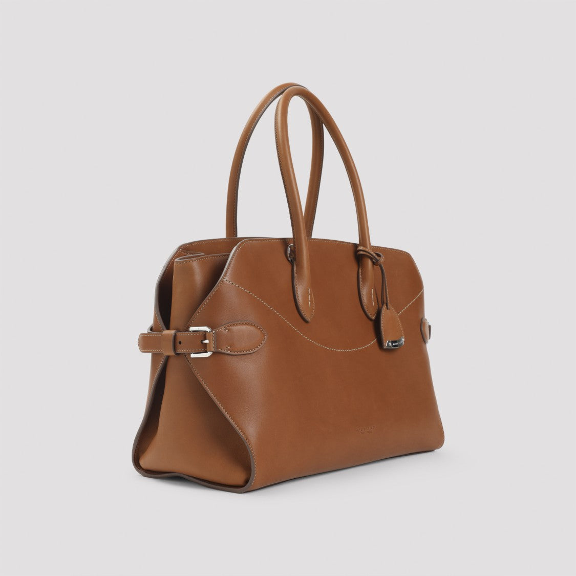 Polo Ralph Lauren Structured Brown Leather Shopper Bag
