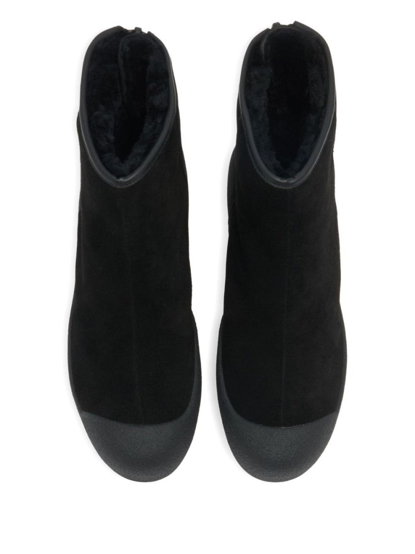 Bally Ankle-Height Black Suede Boots With Platform Sole