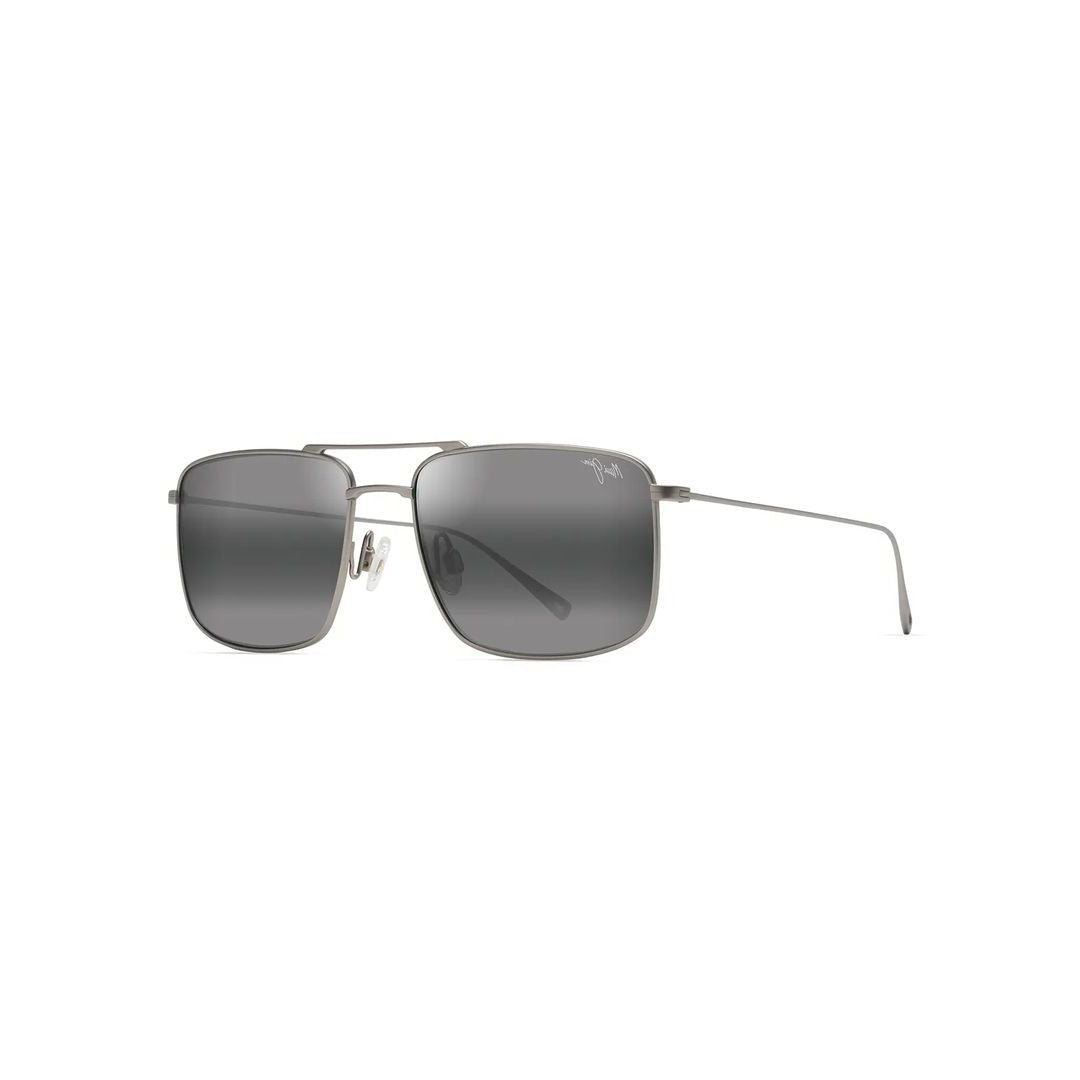 Maui Jim Aeko Rectangular Metal Sunglasses With Double Bridge Design