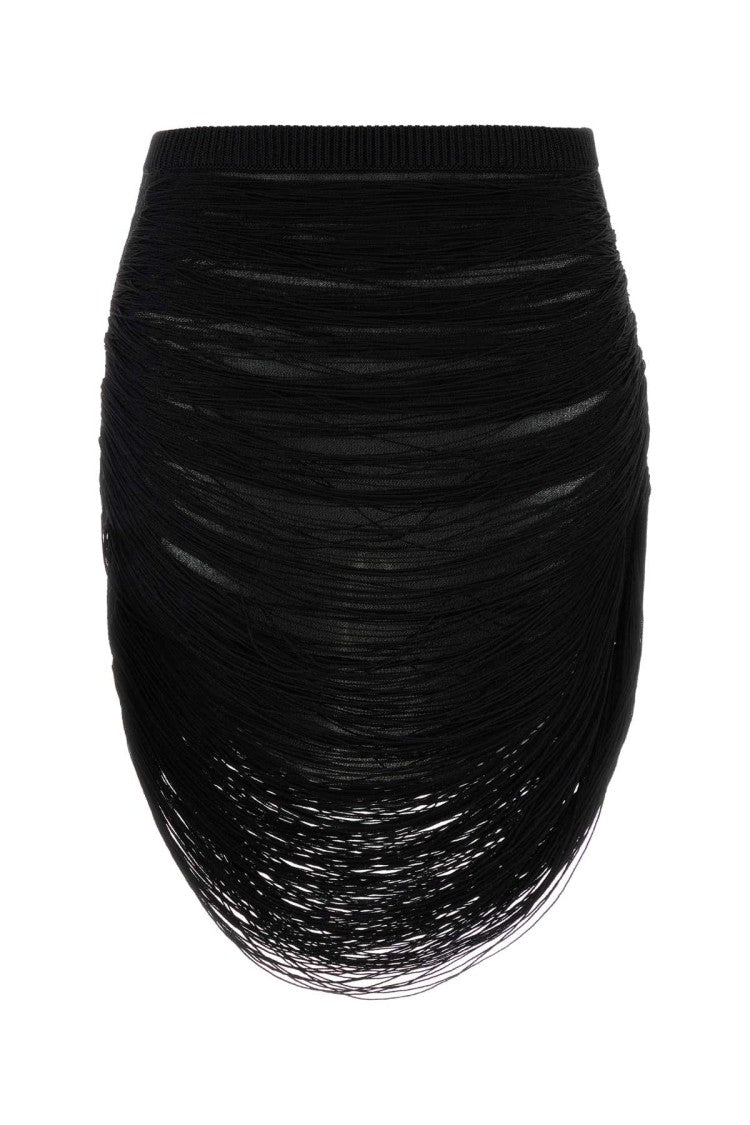 The Attico Black Viscose Blend Miniskirt