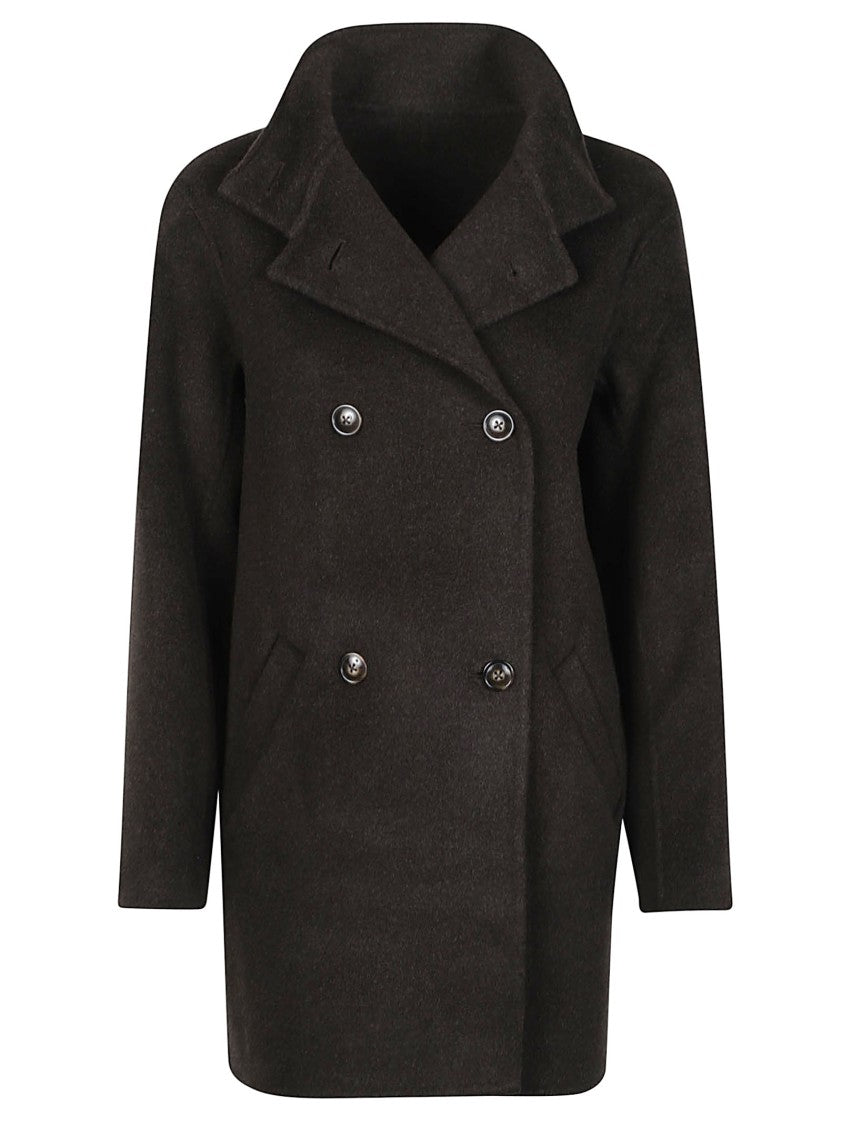 Loulou De Saison Olmo Turtle Neck Double-Breasted Wool-Cashmere Long Coat