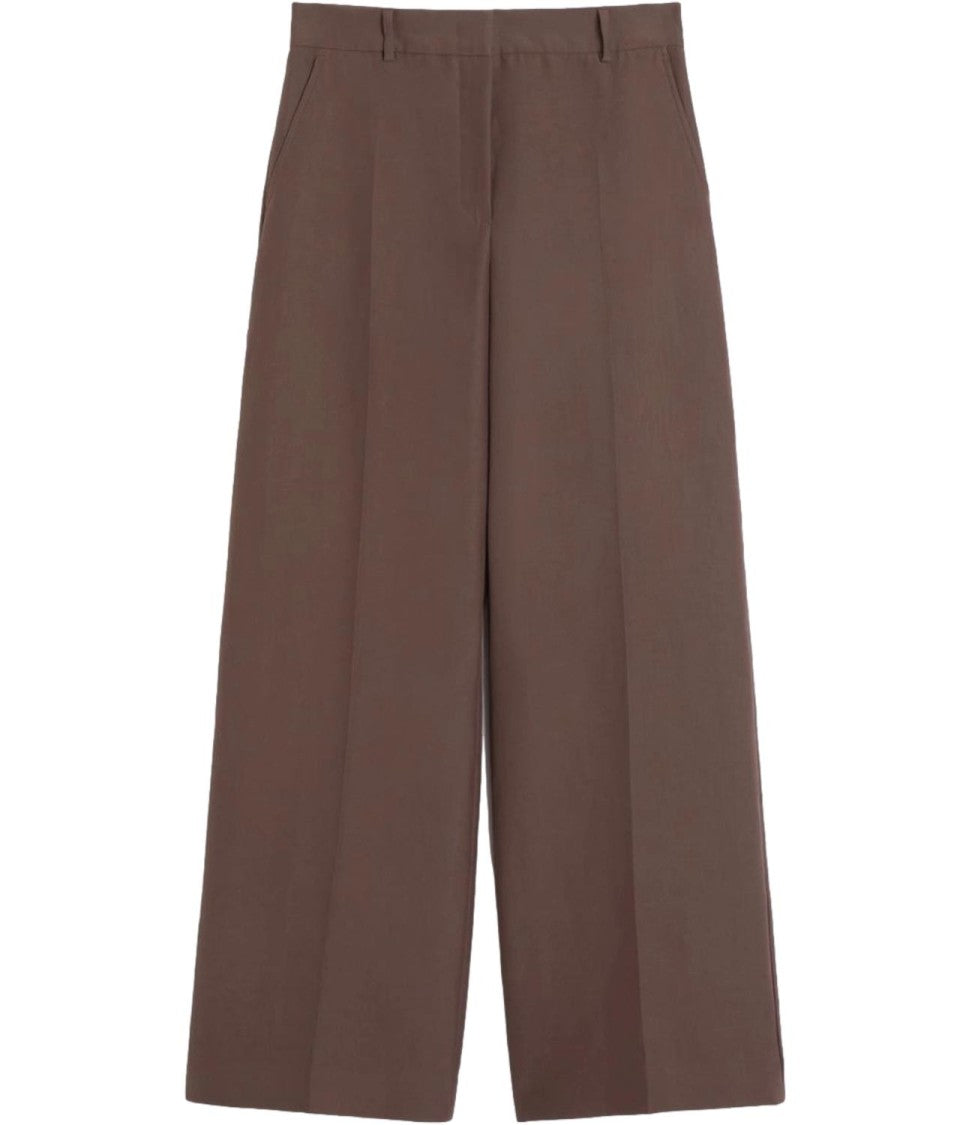 Max Mara Wide-Leg Chocolate Brown Trousers With Clean Lines