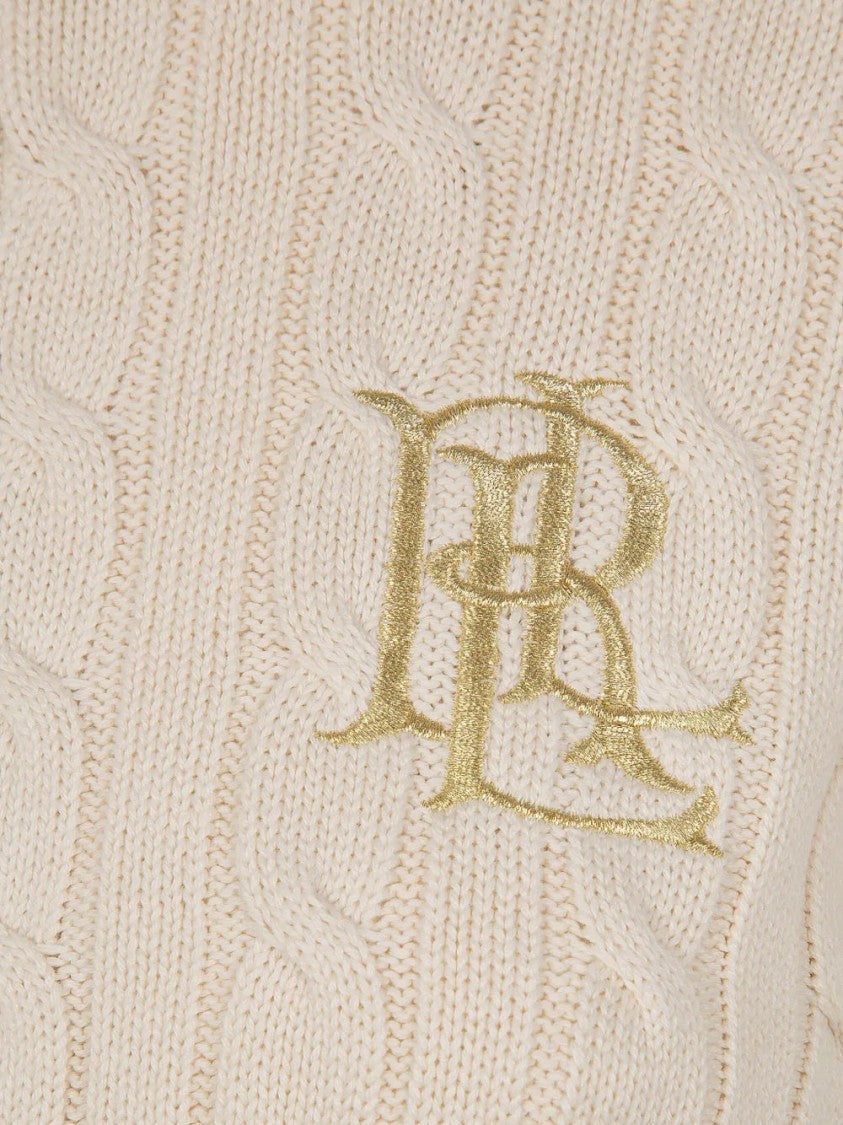 Lauren Ralph Lauren Beige Ralhan Cable Knit Cotton Cardigan