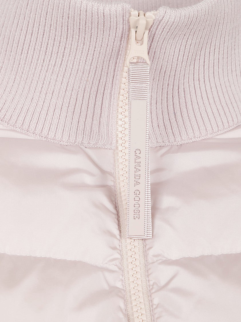 Canada Goose Cropped Puffer Coat With Horizontal Quilting And Ribbed Details