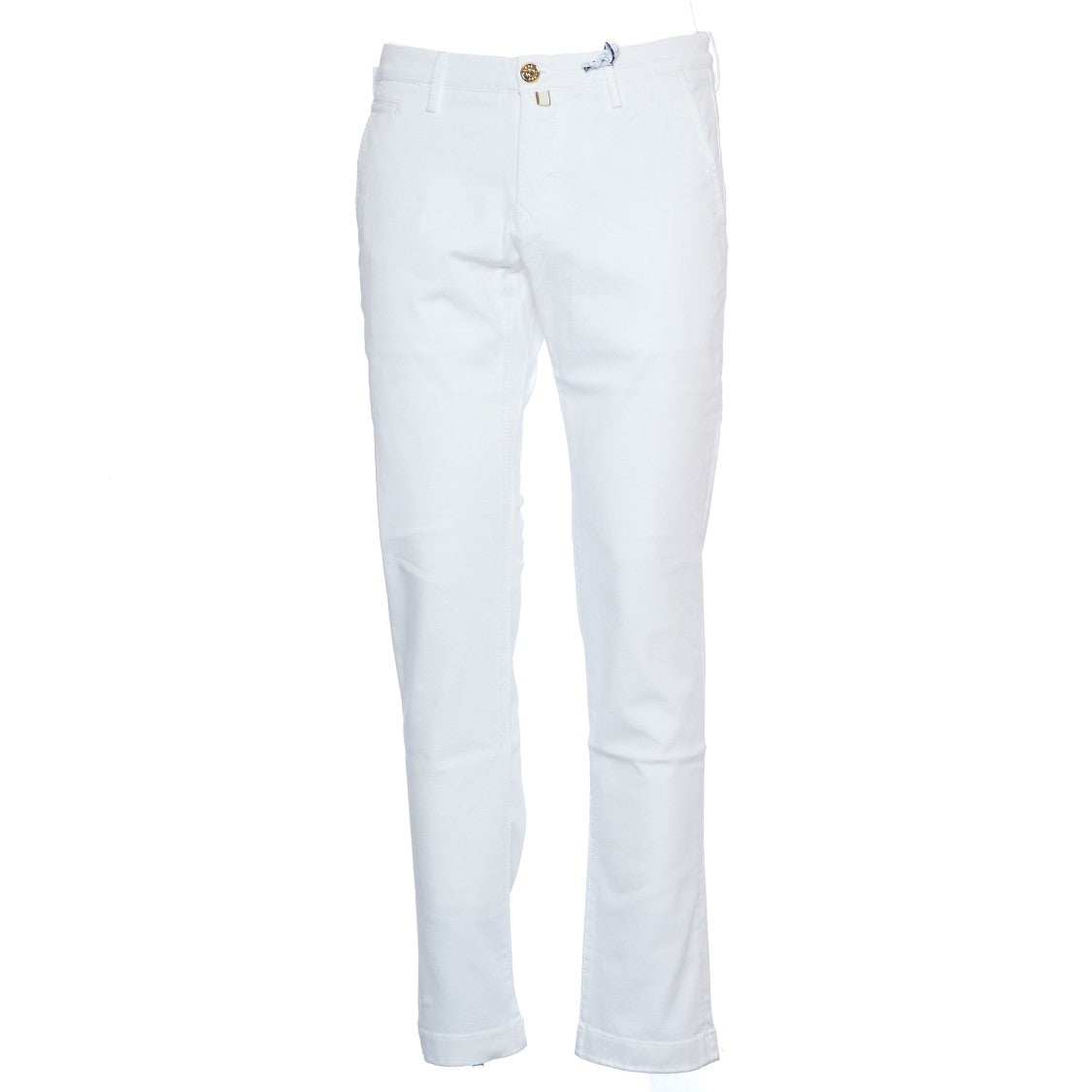 Jacob Cohen Slim-Fit White Bobby Jeans With Gold Button Closure