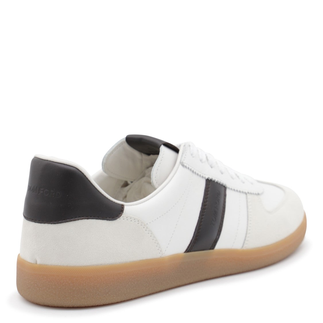 Tom Ford White And Black Leather Sneakers