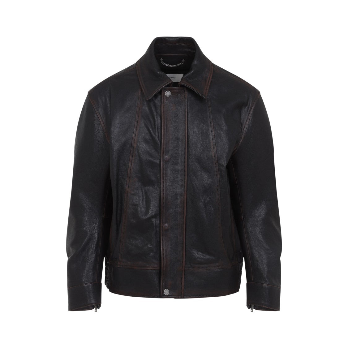 Golden Goose Port Royale Black Ovine Leather Prince Nappa Bomber Jacket