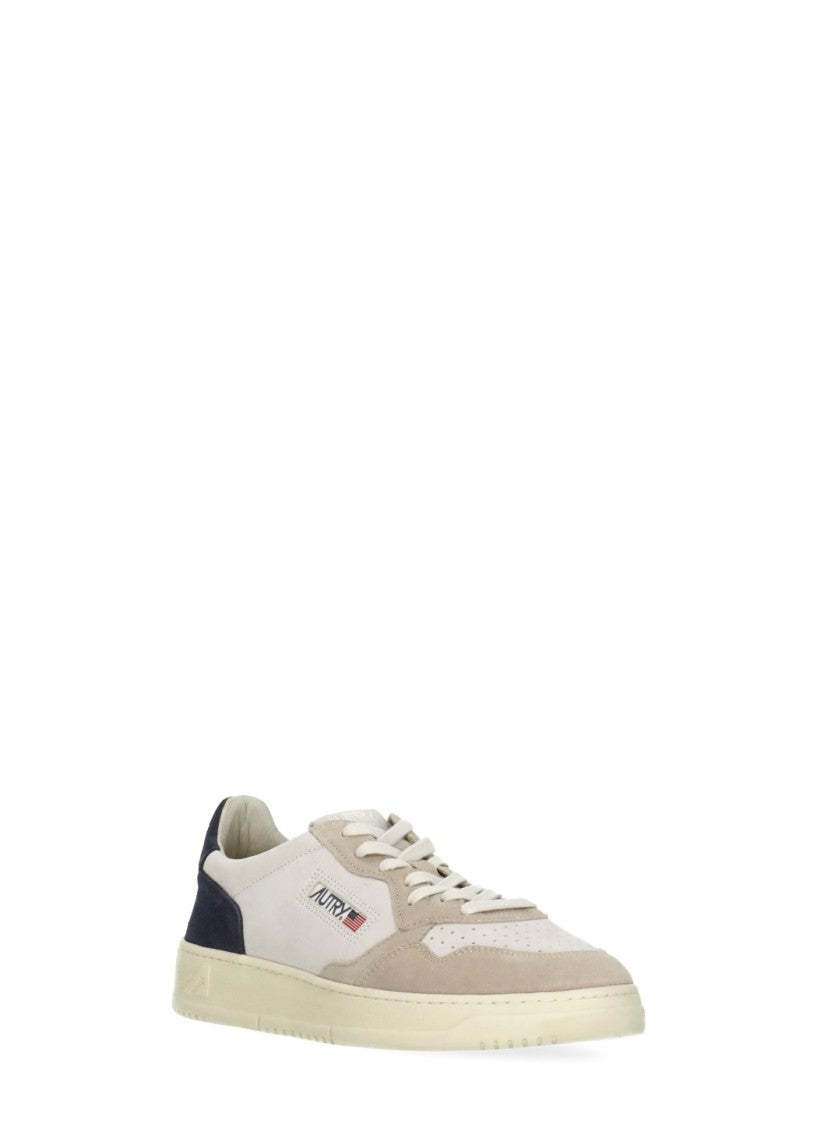 Autry Ivory Medalist Low Beige Suede Sneakers