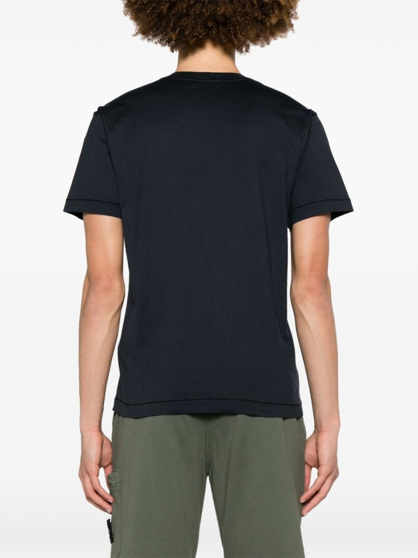 Stone Island Soft Cotton T-Shirt With Distinctive Logo Patch