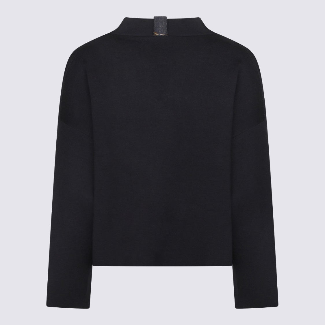 Fabiana Filippi Navy V-Neck Zip Knit Top