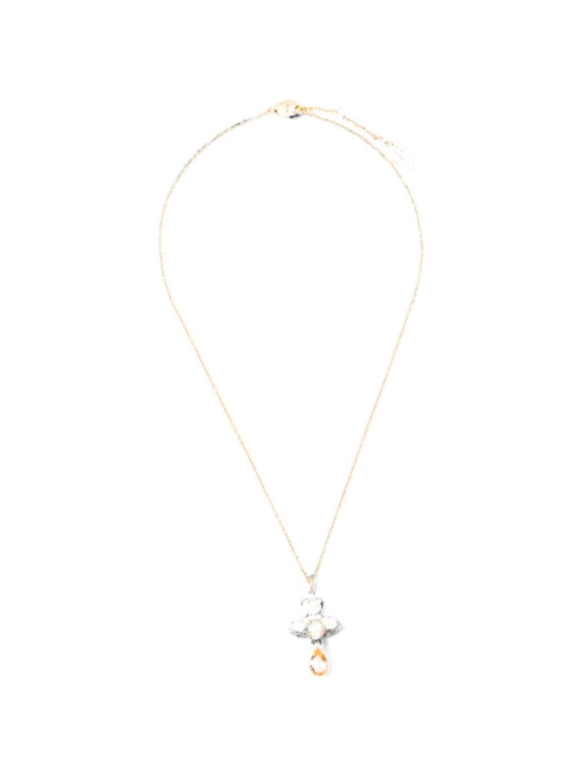 Vivienne Westwood Gold Orb Pendant Amber Crystal Necklace