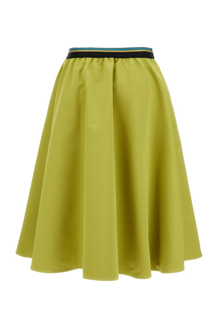 Plan C Citron Yellow Duchesse A-Line Midi Skirt