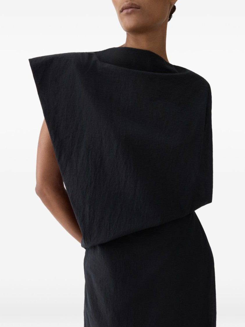 Jacquemus Black Draped Detailing Sleeveless Dress