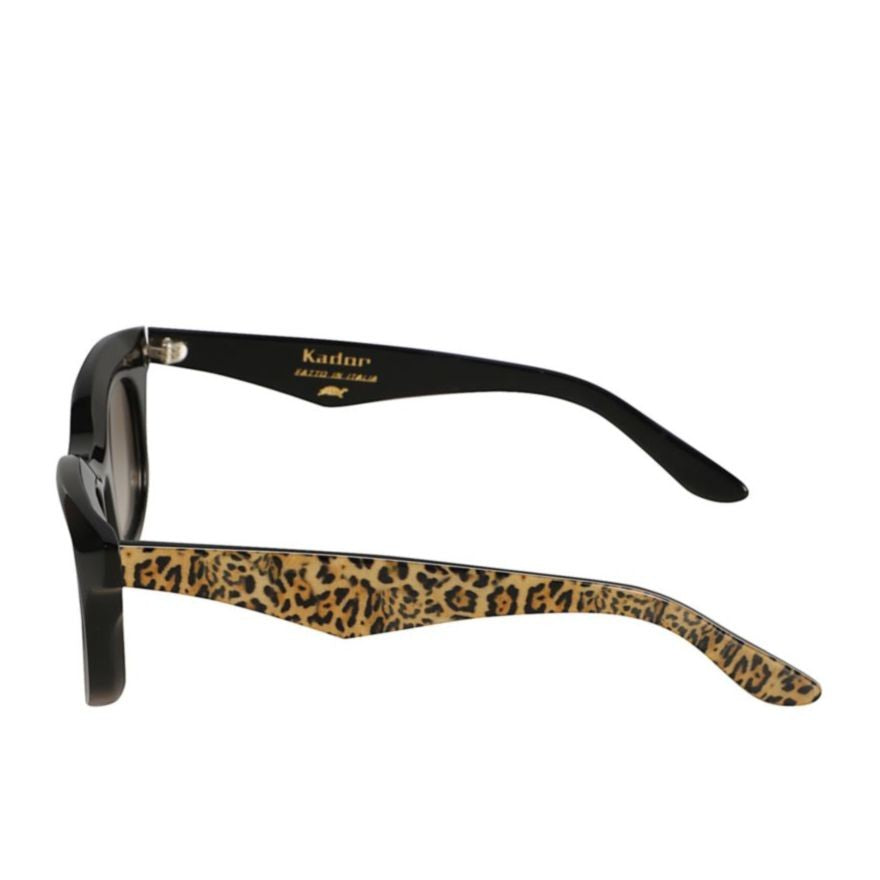 Kador Joya Square Frame Sunglasses With Leopard Print Temples