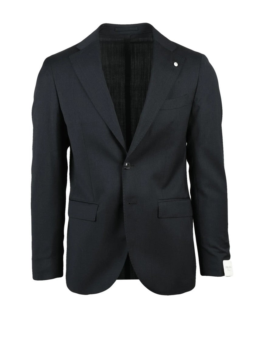 L.B.M. 1911 Black Virgin Wool Rounded Jacket