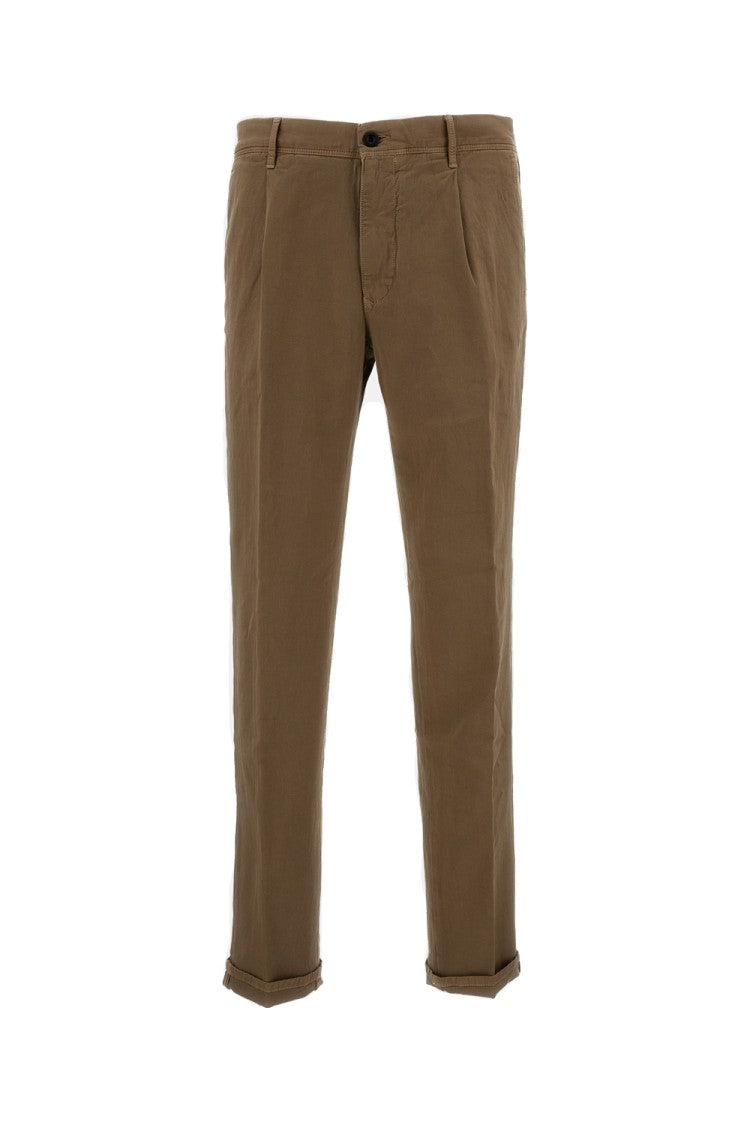 Incotex Tapered Fit Cotton-Linen Blend Trousers