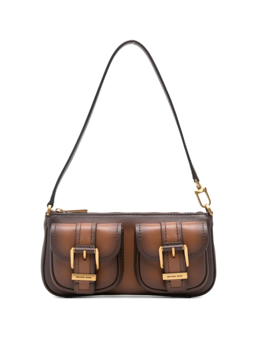 Michael Kors Rectangular Leather Shoulder Bag With Gold-Tone Accents