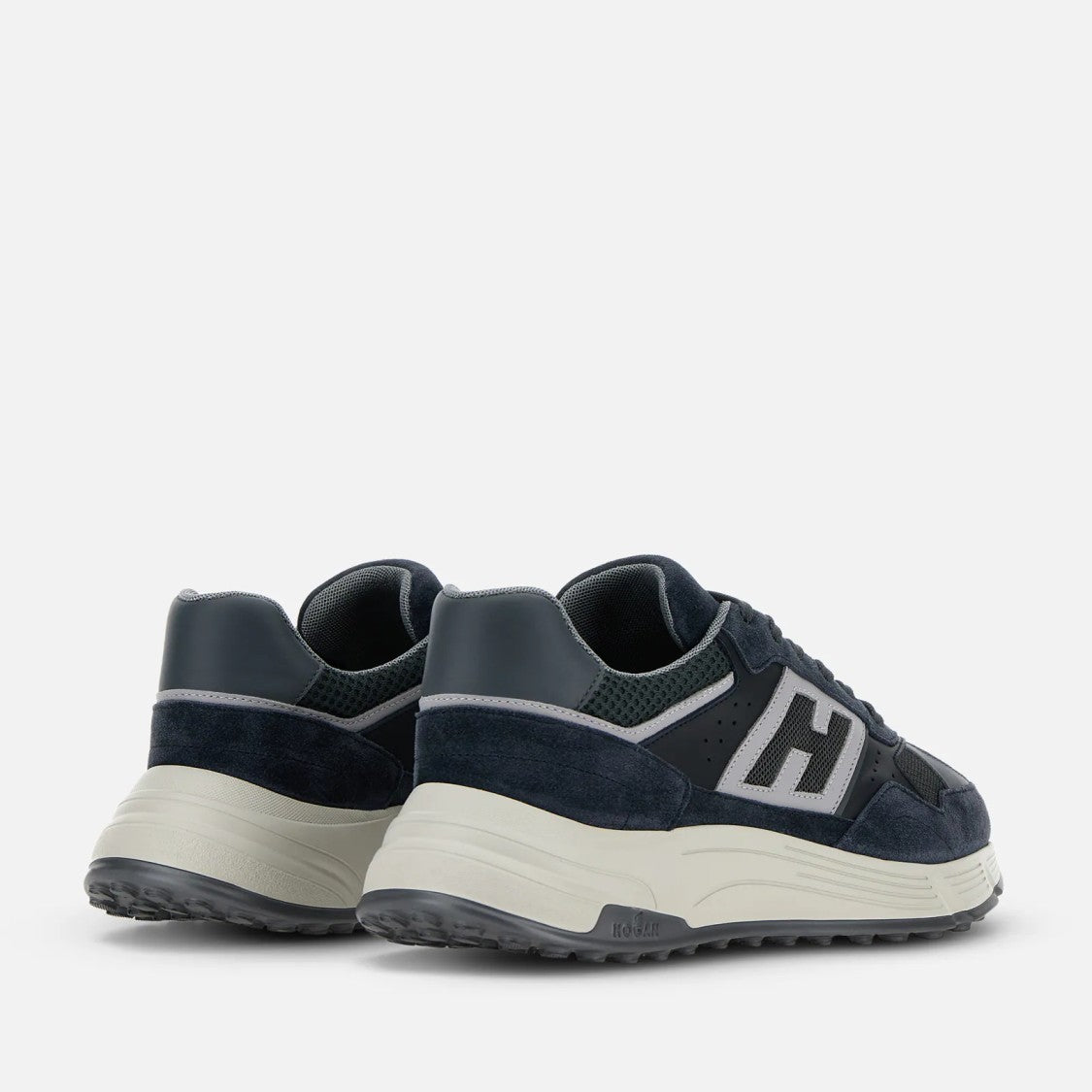Hogan Calfskin Lace-Up Sneakers With Contemporary Design