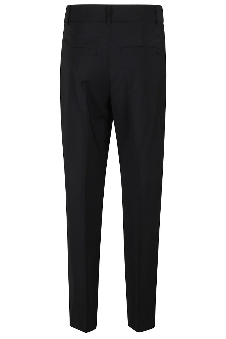 Seventy Black Belt-Loops Wool Straight-Leg Pants
