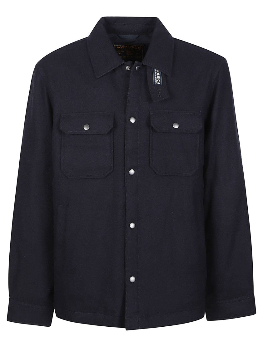 Woolrich Alaskan Black Wool-Blend Shirt Jacket