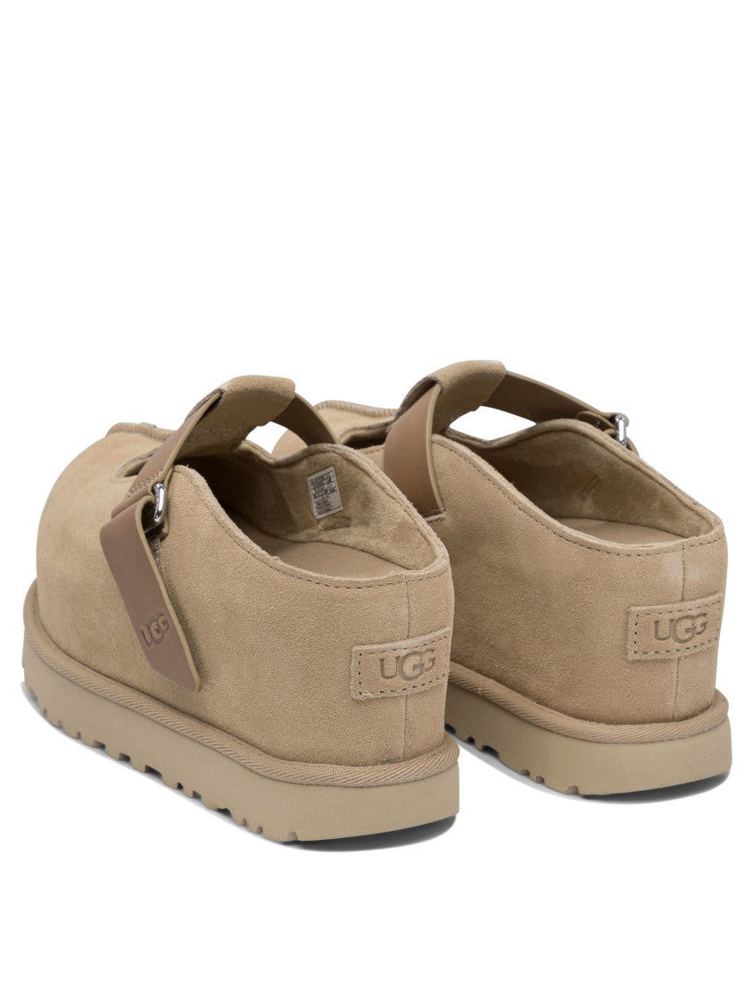 Ugg Cushioned Suede Loafers With Metal Buckle And Textured Tread