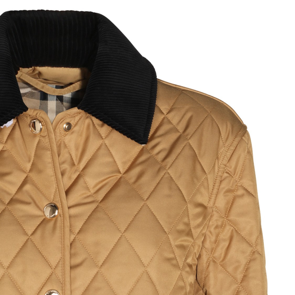 Burberry Quilted Short Corduroy-Collar Jacket