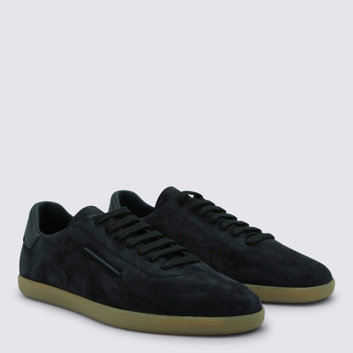 Zegna Sleek Suede Sneakers With Padded Heel Collar
