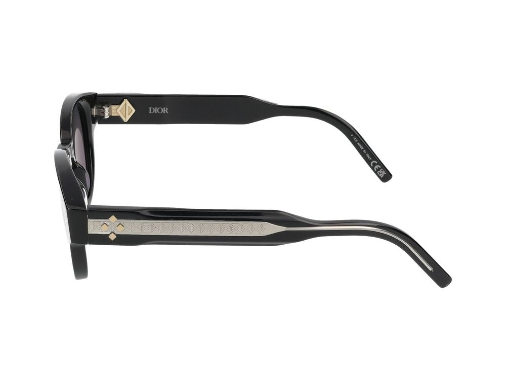 Dior Bold Rounded Frame Sunglasses With Diamond Accents