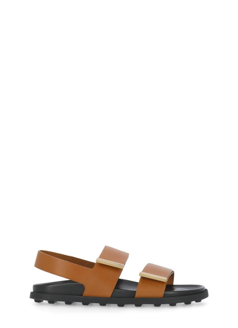 Tod's Brown Leather Sandals