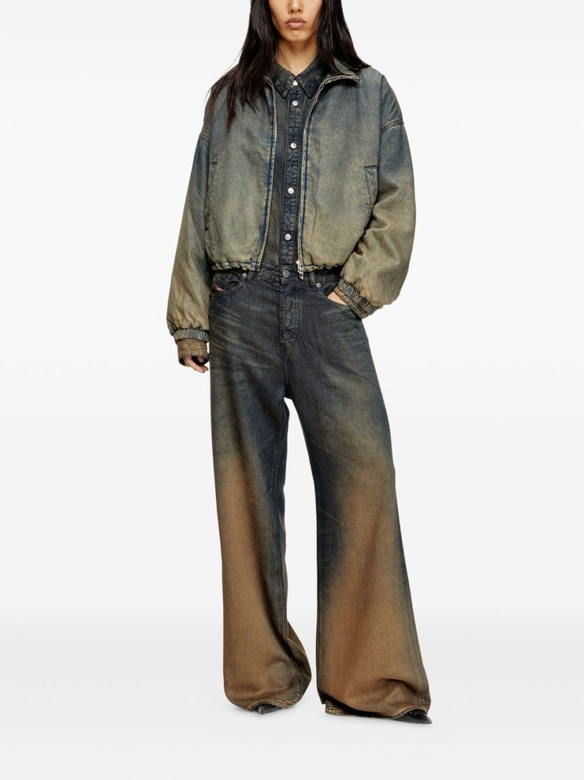 Diesel Faded Gradient Wide-Leg Jeans With Five-Pocket Design