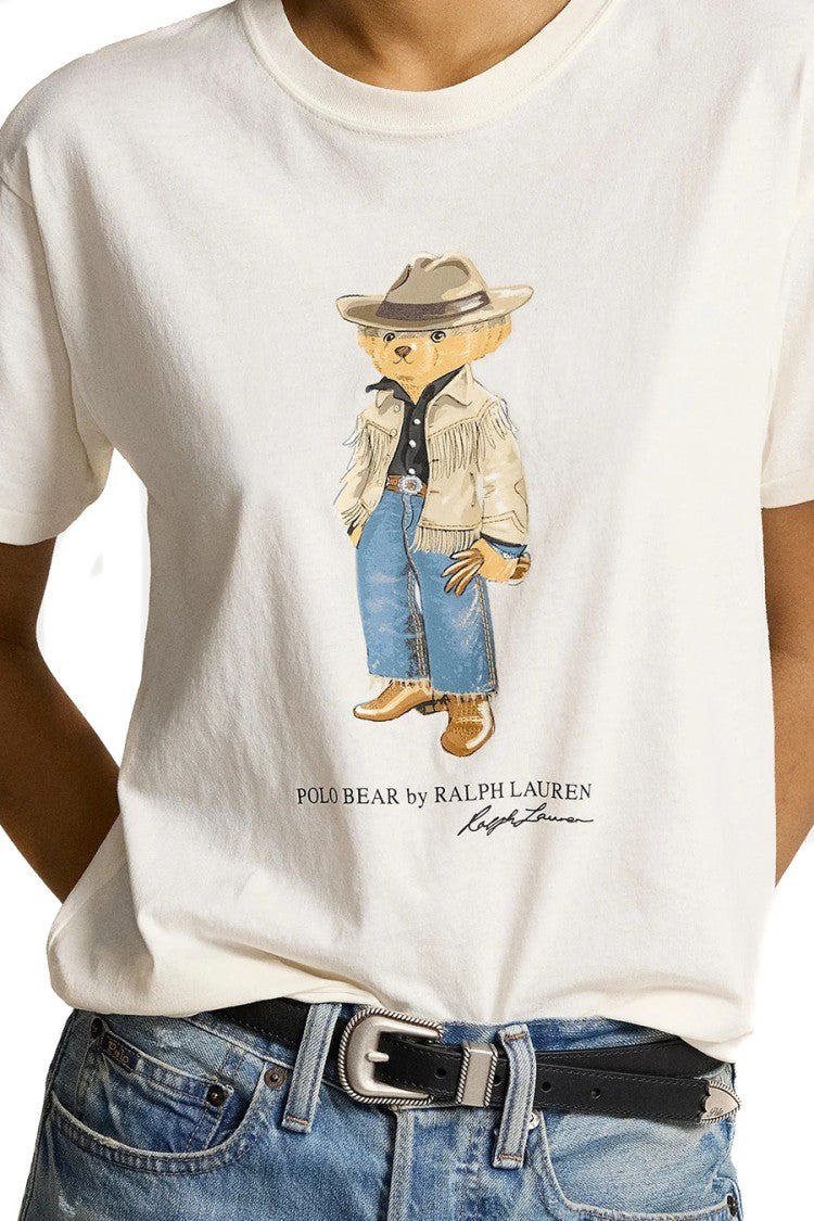 Polo Ralph Lauren Bear Graphic White Cotton T-Shirt
