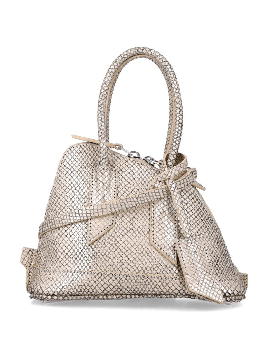 The Attico Structured Dome Silhouette Shoulder Bag With Metallic Snake Finish