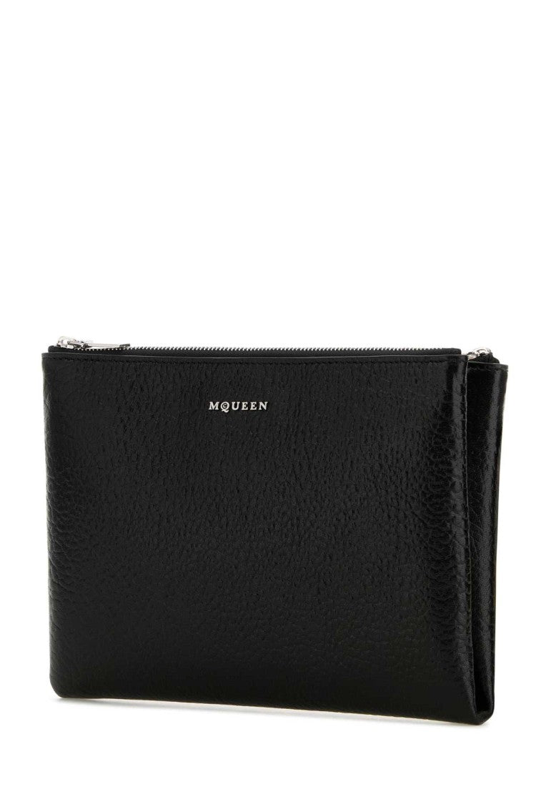 Alexander Mcqueen Black Leather Pouch