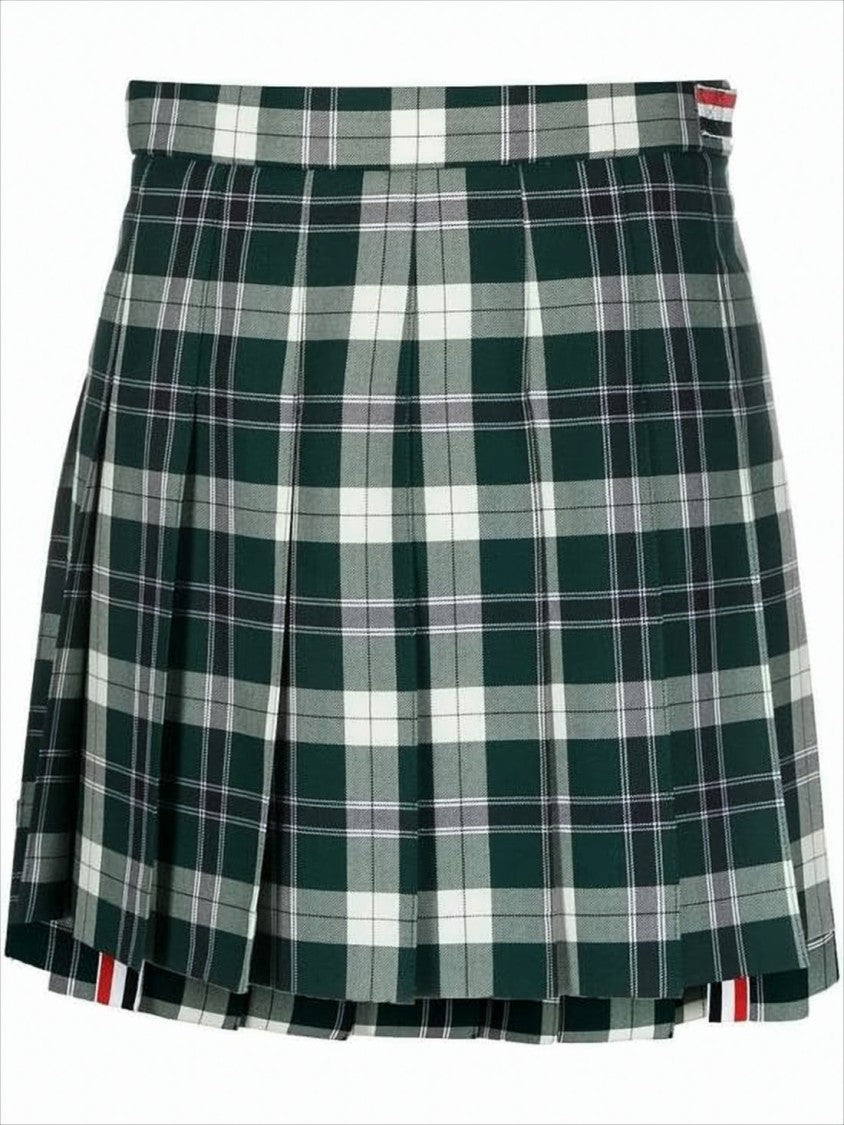 Thom Browne Pleated Mini Skirt With Classic Tartan Pattern